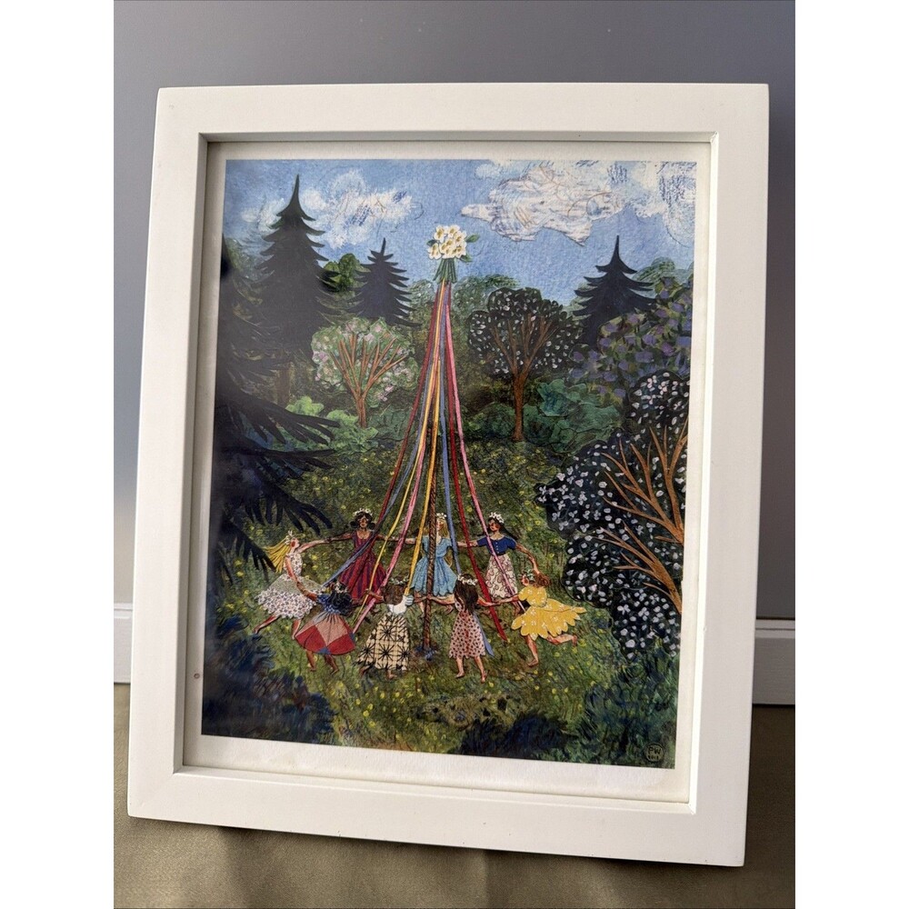 Phoebe Wahl "May Day" Fine Art Print Whimsical Folk Woodland Giclée 8x10 PW 2013